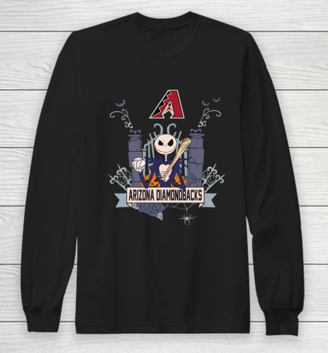 MLB Arizona Diamondbacks Baseball Jack Skellington Halloween Long Sleeve T-Shirt