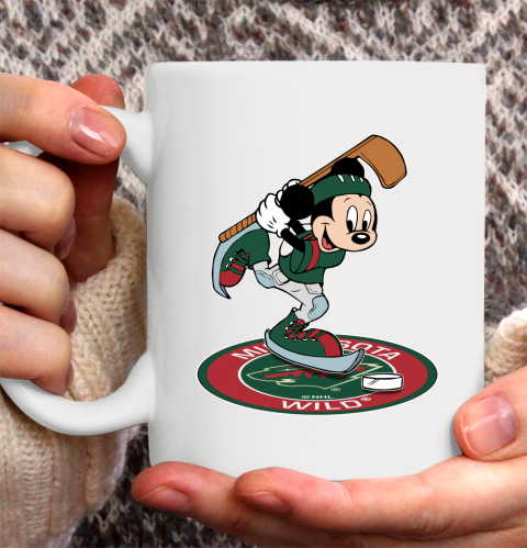 NHL Hockey Minnesota Wild Cheerful Mickey Disney Shirt Ceramic Mug 15oz 2