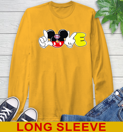 Philadelphia Phillies MLB Baseball Love Mickey Disney Sports Long Sleeve T-Shirt 3