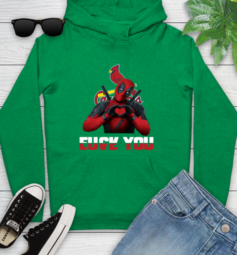MLB St.Louis Cardinals Deadpool Love You Fuck You Baseball Sports Youth Hoodie 9