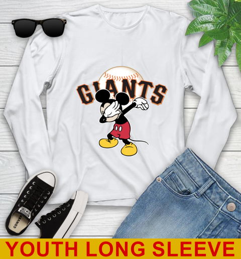 San Francisco Giants MLB Baseball Dabbing Mickey Disney Sports Youth Long Sleeve