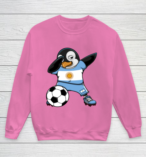 Dabbing Penguin Argentina Soccer Fans Jersey Football Lovers Youth Sweatshirt 3