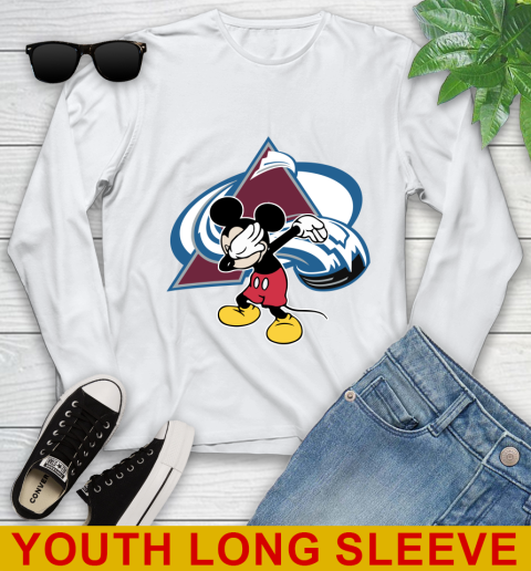 Colorado Avalanche NHL Hockey Dabbing Mickey Disney Sports Youth Long Sleeve
