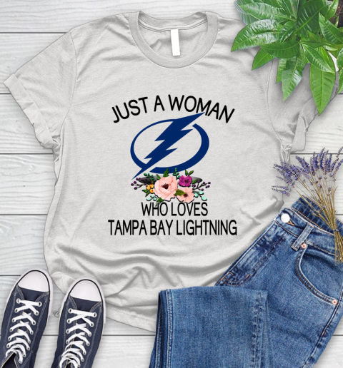 NHL Just A Woman Who Loves Tampa Bay Lightning Hockey Sports Women's T-Shirt