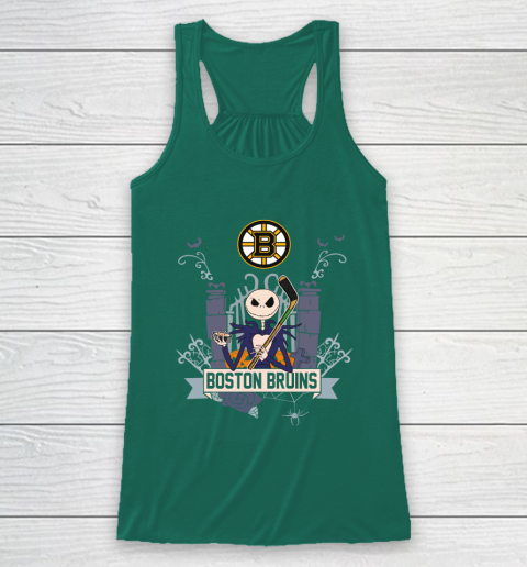 NHL Boston Bruins Hockey Jack Skellington Halloween Racerback Tank 5