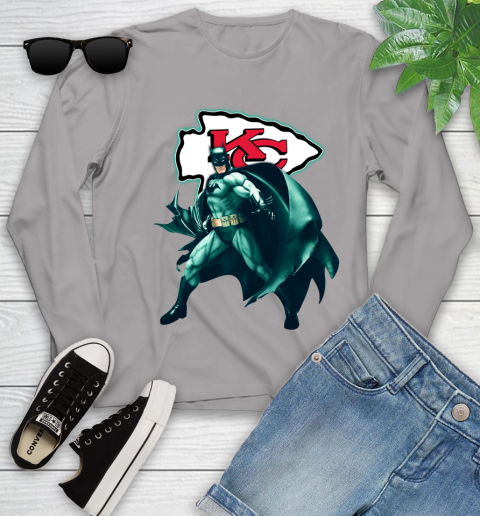 NFL Batman Football Sports Kansas City Chiefs Youth Long Sleeve 5