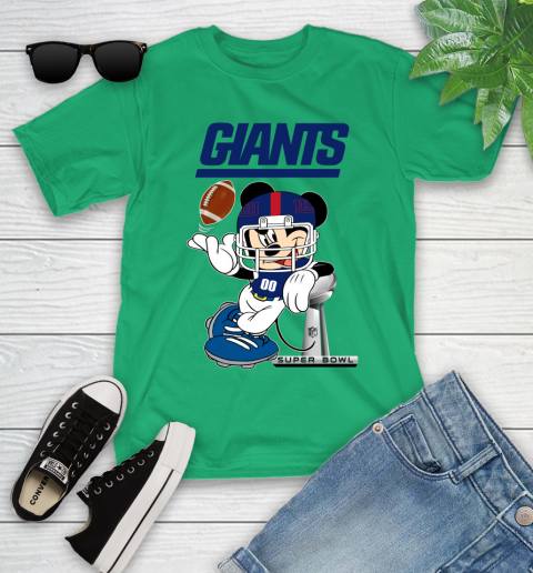 NFL newyork giants Mickey Mouse Disney Super Bowl Football T Shirt Youth T-Shirt 6