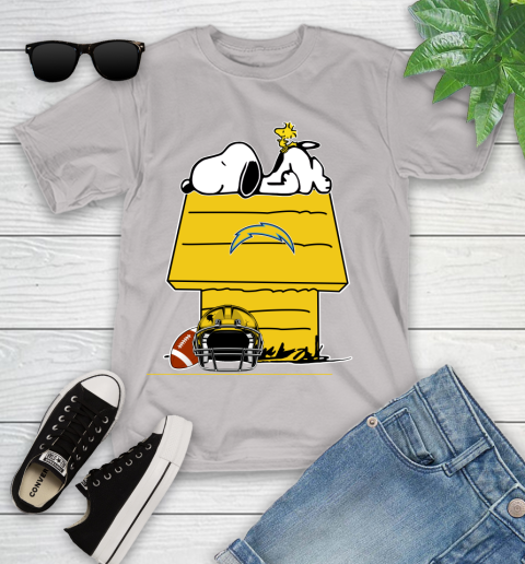 Los Angeles Chargers NFL Football Snoopy Woodstock The Peanuts Movie Youth T-Shirt 12
