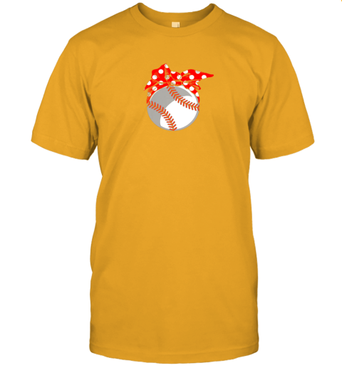 hpnm baseball sport mom red polka dot bandana jersey t shirt 60 front gold