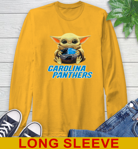 NFL Football Carolina Panthers Baby Yoda Star Wars Shirt Long Sleeve T-Shirt 3