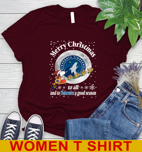 Minnesota Timberwolves Merry Christmas To All And To Timberwolves A Good Season NBA Basketball Sports Women's T-Shirt 6