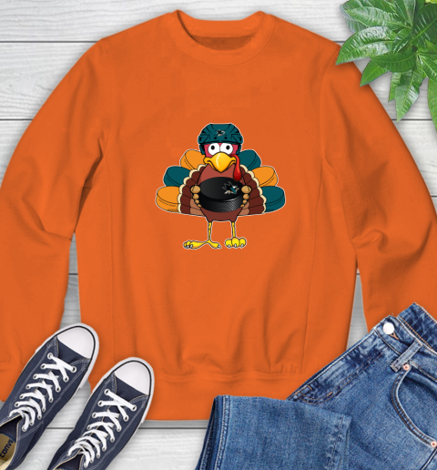 San Jose Sharks Turkey Thanksgiving Day Sweatshirt 4
