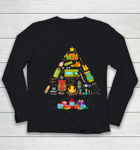 Christmas Tree Camping Tools Funny Camper Christmas Gifts Youth Long Sleeve