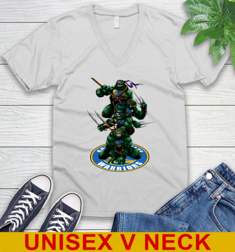 NBA Basketball Golden State Warriors Teenage Mutant Ninja Turtles Shirt V-Neck T-Shirt