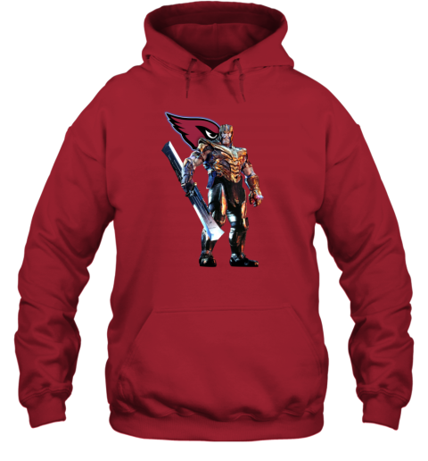 NFL Thanos Marvel Avengers Endgame Football Arizona Cardinals Hoodie jb6t nfl thanos marvel avengers endgame football arizona cardinals hoodie 23 front red