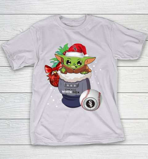 Chicago White Sox Christmas Baby Yoda Star Wars Funny Happy MLB Youth T-Shirt 5