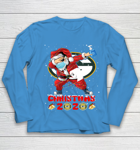 Green Bay Packers Funny Santa Claus Dabbing Christmas 2020 NFL Youth Long Sleeve 5