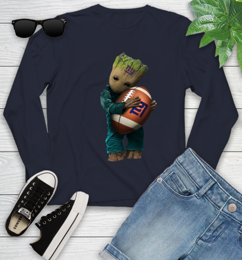 NFL Groot Guardians Of The Galaxy Football Sports New York Giants Youth Long Sleeve 3
