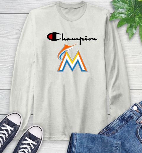 MLB Baseball Miami Marlins Champion Shirt Long Sleeve T-Shirt 11