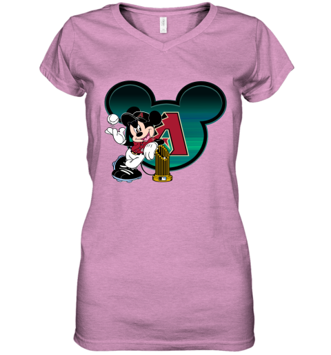 MLB Arizona Diamondbacks The Commissioner's Trophy Mickey Mouse Disney Baseball T Shirt DD3Em0Hr7q4 women v neck t shirt 39 95 151514 front heather radiant orchid