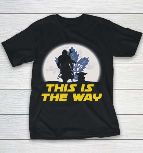Toronto Maple Leafs NHL Ice Hockey Star Wars Yoda And Mandalorian This Is The Way Youth T-Shirt