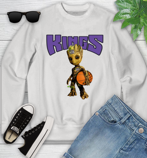 Sacramento Kings NBA Basketball Groot Marvel Guardians Of The Galaxy Youth Sweatshirt