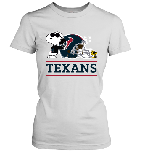 The Houston Texans Joe Cool And Woodstock Snoopy Mashup Women's T-Shirt