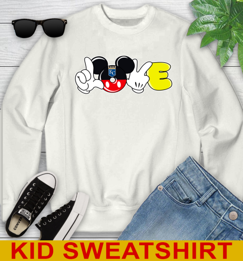 Kansas City Royals MLB Baseball Love Mickey Disney Sports Youth Sweatshirt
