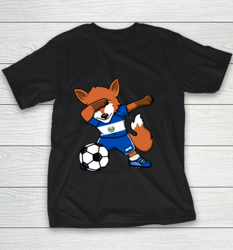 Dabbing Fox El Salvador Soccer Fans Jersey Football Lover Youth T-Shirt