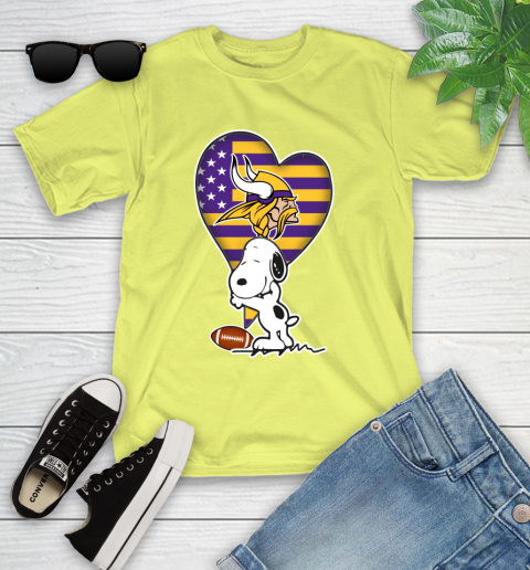 Minnesota Vikings NFL Football The Peanuts Movie Adorable Snoopy Youth T-Shirt 8