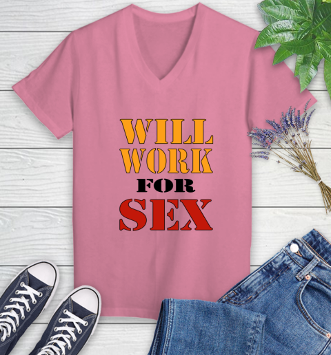 Miley Cyrus Will Work For Sex Women's V-Neck T-Shirt 8