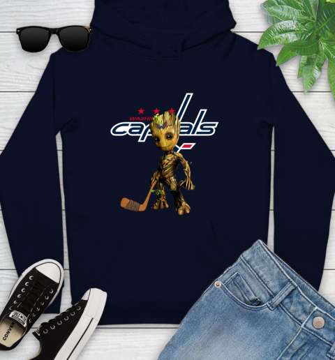 Washington Capitals NHL Hockey Groot Marvel Guardians Of The Galaxy Youth Hoodie 4