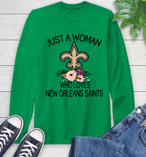 NFL Just A Woman Who Loves New Orleans Saints Football Sports Long Sleeve T-Shirt 5