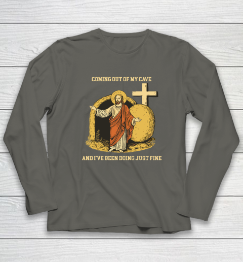 Coming Out Of My Cave Jesus Long Sleeve T-Shirt 4