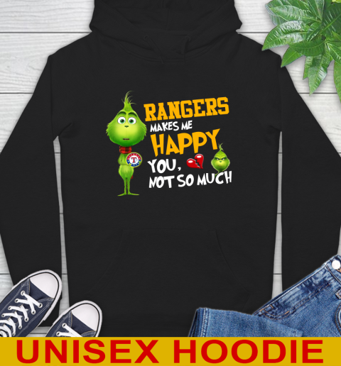 MLB Texas Rangers Makes Me Happy You Not So Much Grinch Baseball Sports Hoodie