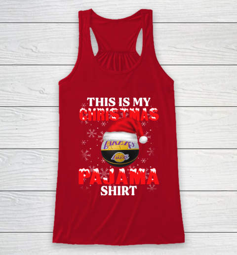 Los Angeles Lakers This Is My Christmas Pajama Shirt NBA Racerback Tank 4