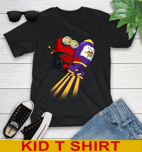 NFL Football Minnesota Vikings Deadpool Minion Marvel Shirt Youth T-Shirt