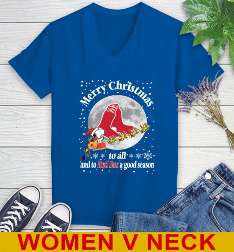 Boston Red Sox Merry Christmas To All And To Red Sox A Good Season MLB Baseball Sports Women's V-Neck T-Shirt 9