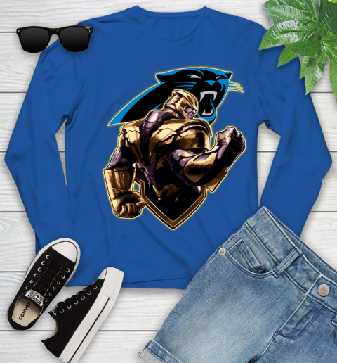NFL Thanos Avengers Endgame Football Sports Carolina Panthers Youth Long Sleeve 9