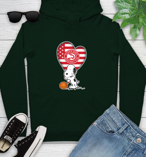 Atlanta Hawks NBA Basketball The Peanuts Movie Adorable Snoopy Youth Hoodie 13