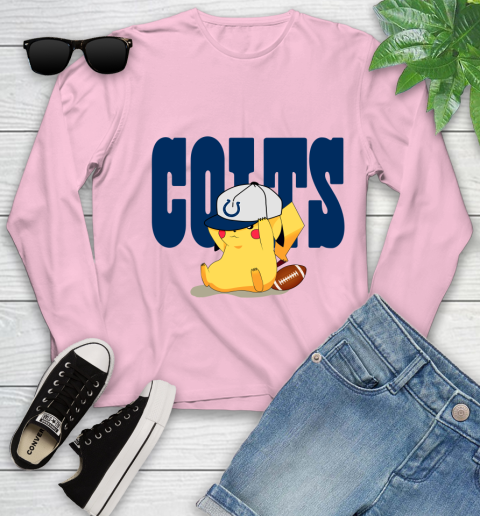 NFL Pikachu Football Sports Indianapolis Colts Youth Long Sleeve 10