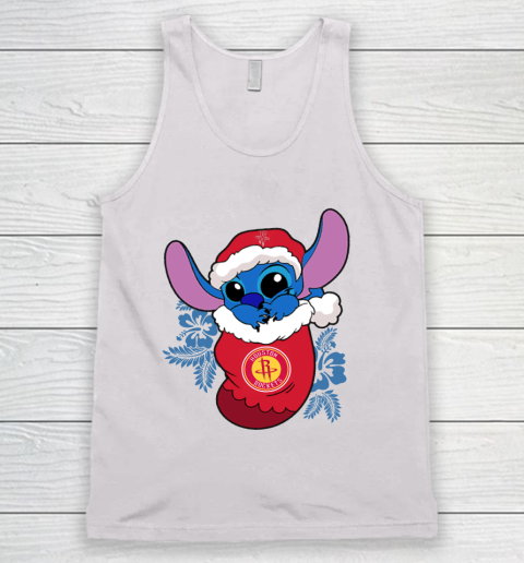 Houston Rockets Christmas Stitch In The Sock Funny Disney NBA Tank Top 2