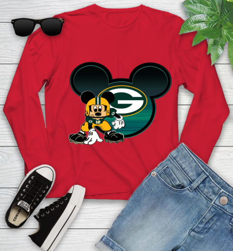 NFL Green Bay Packers Mickey Mouse Disney Football T Shirt Youth Long Sleeve 11