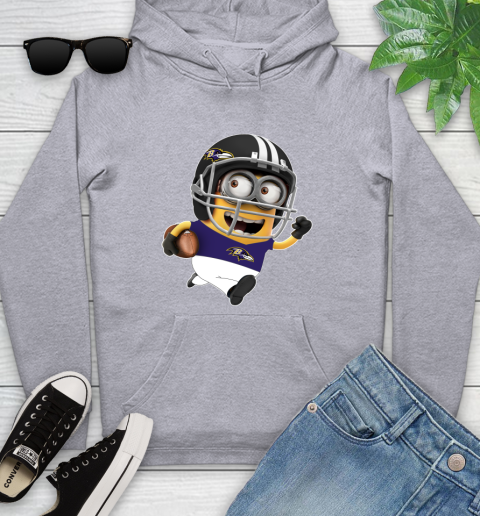 NFL Baltimore Ravens Minions Disney Football Sports Youth Hoodie 6