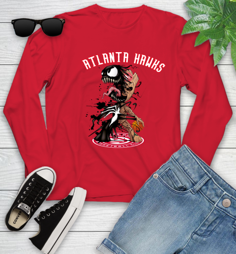 NBA Atlanta Hawks Basketball Venom Groot Guardians Of The Galaxy Youth Long Sleeve 11