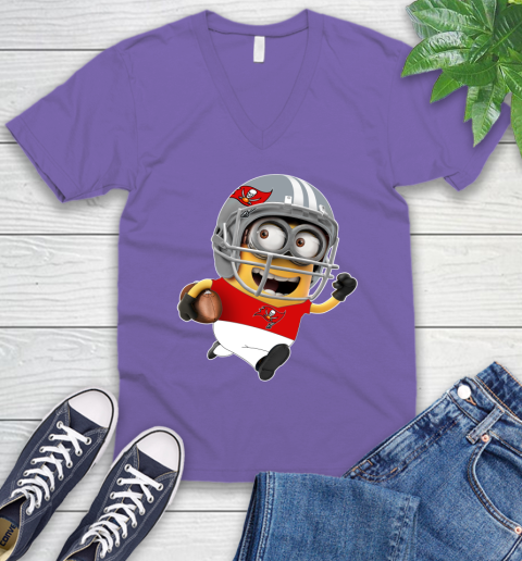 NFL Tampa Bay Buccaneers Minions Disney Football Sports V-Neck T-Shirt 10