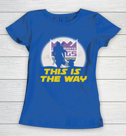 Sacramento Kings NBA Basketball Star Wars Yoda And Mandalorian This Is The Way Women's T-Shirt 8
