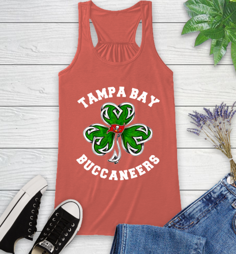 NFL Tampa Bay Buccaneers Three Leaf Clover St Patrick's Day Football Sports Racerback Tank 3