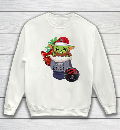 Toronto Raptors Christmas Baby Yoda Star Wars Funny Happy NBA Sweatshirt 2