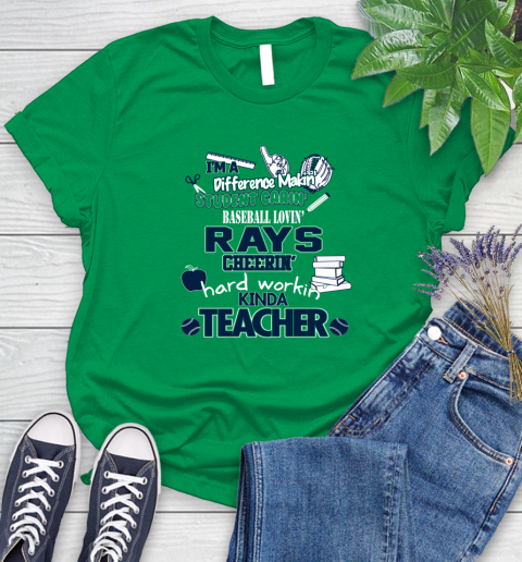 Tampa Bay Rays MLB I'm A Difference Making Student Caring Baseball Loving Kinda Teacher Women's T-Shirt 9